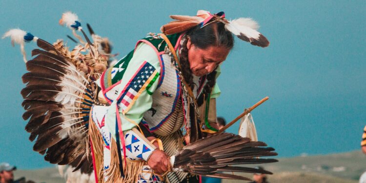 man wearing headdress